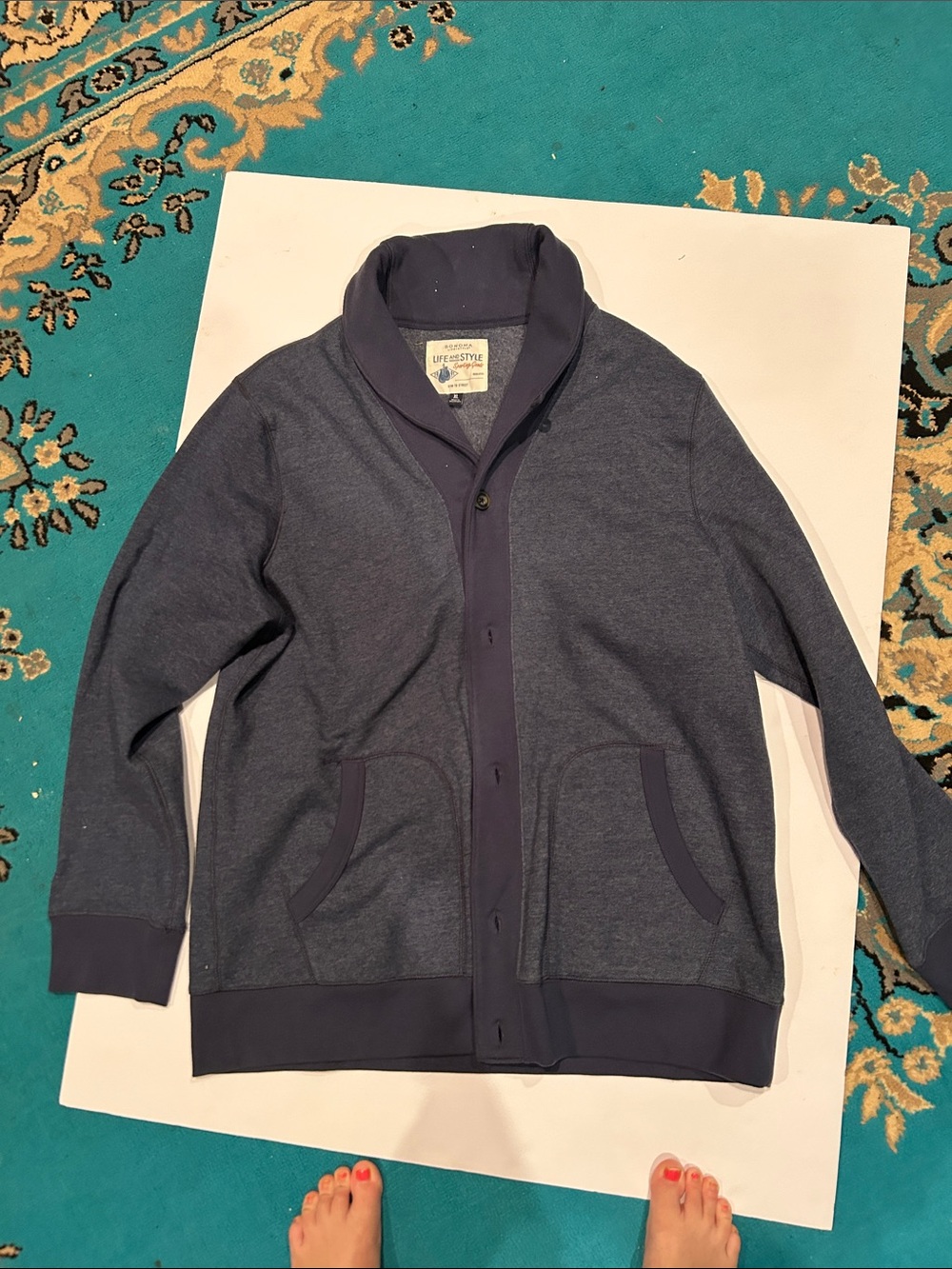 Sonoma Men's Navy Shawl Collar Jacket size XL
